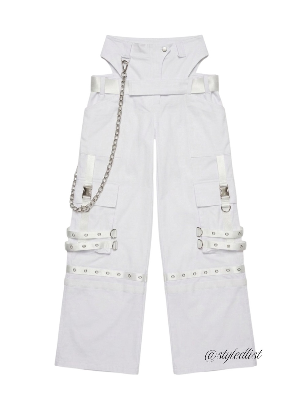 Namilia Underworld Cut-Out Cargo Pants - White NWT